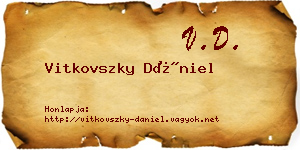 Vitkovszky Dániel névjegykártya